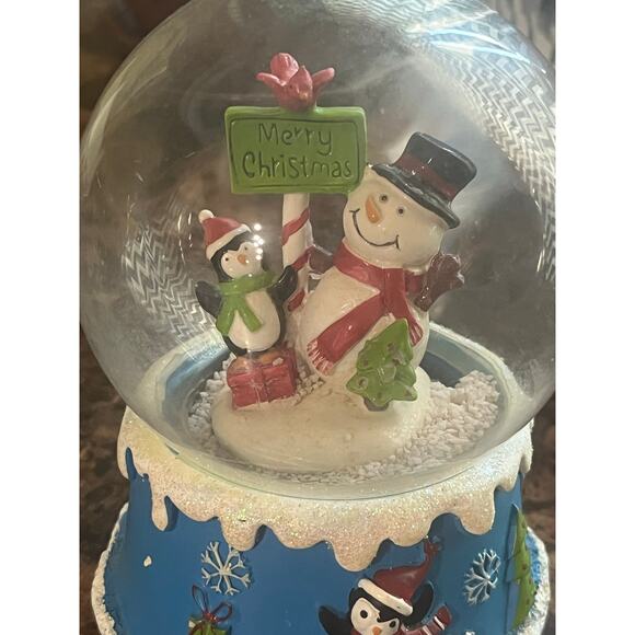 Snowman and Penguin Christmas Snow Globe - Picture 1 of 9